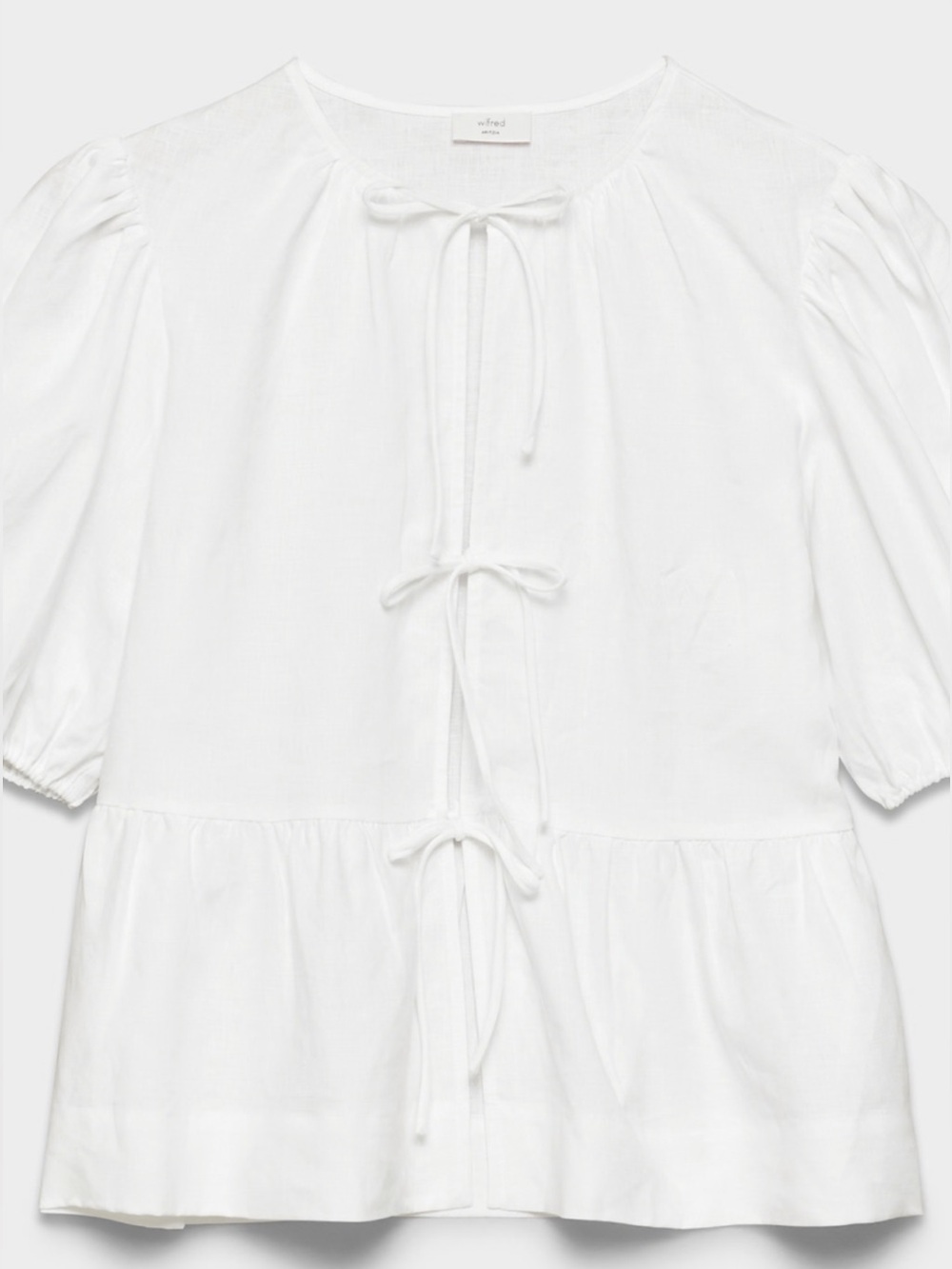 Wilfred Puff-Sleeve Tie Linen Violette Blouse - Picture 3 of 7